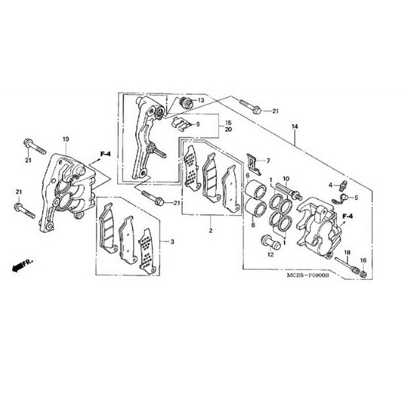 45290MCB611  Βάση Δαγκάνας Εμπρός Δεξιά Honda XL-650V Transalp