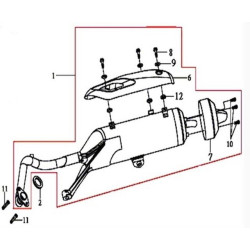 18318H9B000  Muffler Protector Sym Joyride-125