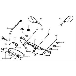 88110HHA000   Mirror RH. Sym HD-125-200 Evo