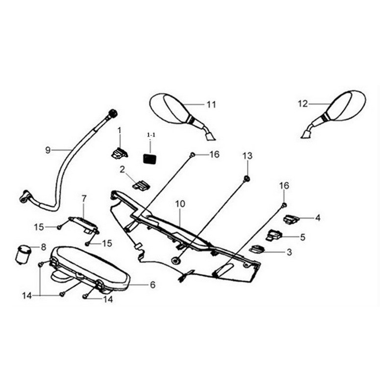 88110HHA000  Καθρέφτης Δεξιός Sym HD-125-200 Evo