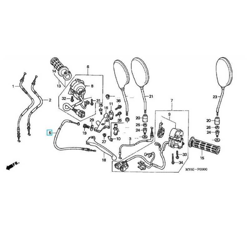 22870MY5730  Clutch Cable Honda CB-500 '97-'02