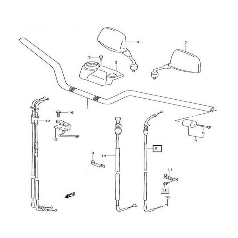 5820004F00  Ντίζα Συμπλέκτη Suzuki XF-650 Freewind