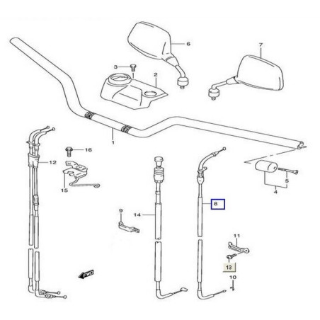 5820004F00  Ντίζα Συμπλέκτη Suzuki XF-650 Freewind