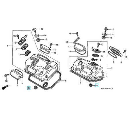 12396MBG000  Φλάντζα Κεφαλής Βαλβίδων Honda XL-650V Transalp