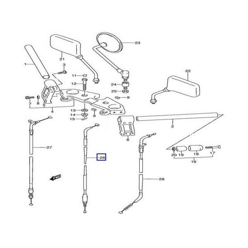 5820001D11  Clutch Cable Suzuki GS-500 '89-'02