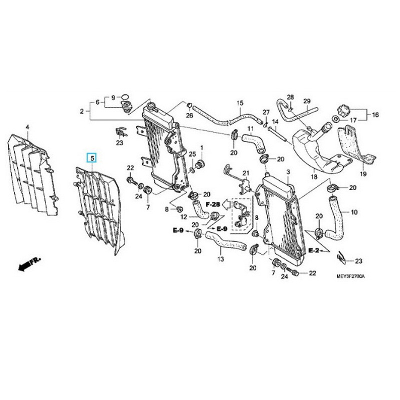 19034MEY670  Γρίλια Ψυγείου Αριστερή Honda CRF-450X