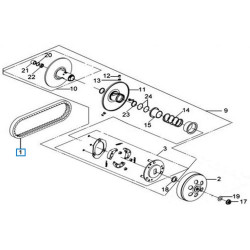 1B01HWA01  Drive Belt  Sym GTS-300 EFI Euro 3 