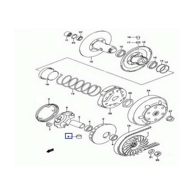 2165014F60  Transmission Rolls Set Suzuki UH-200 Burgman