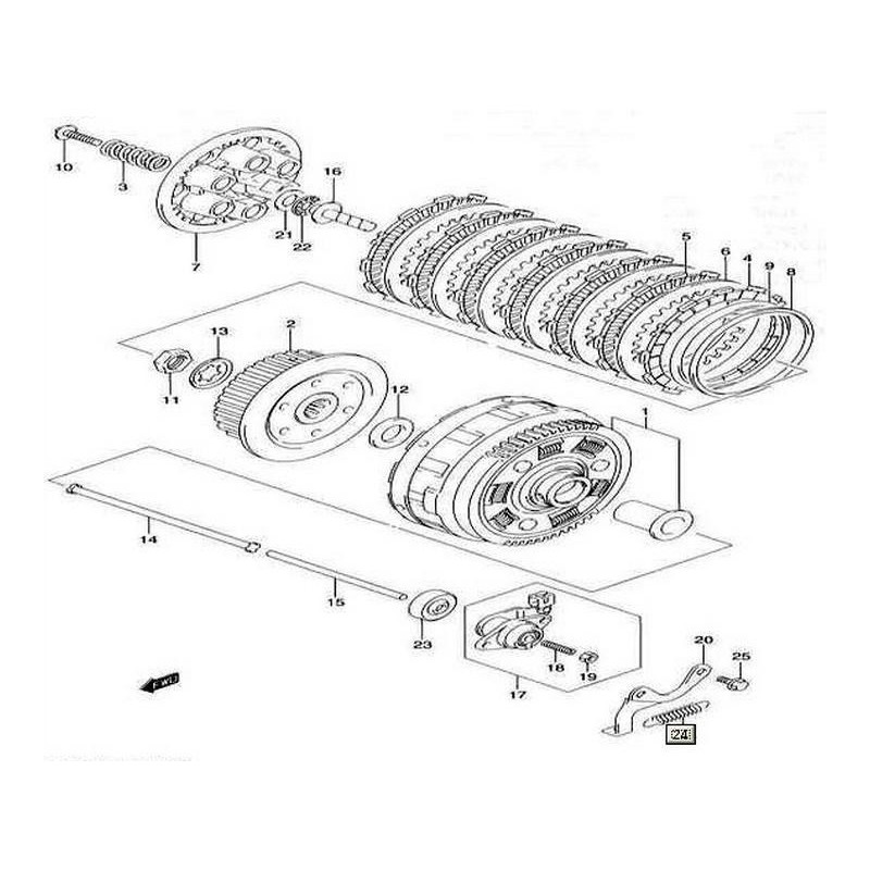2144129F20SET Clutch Drive Fiber Plate Set Suzuki DL-650 V-Strom