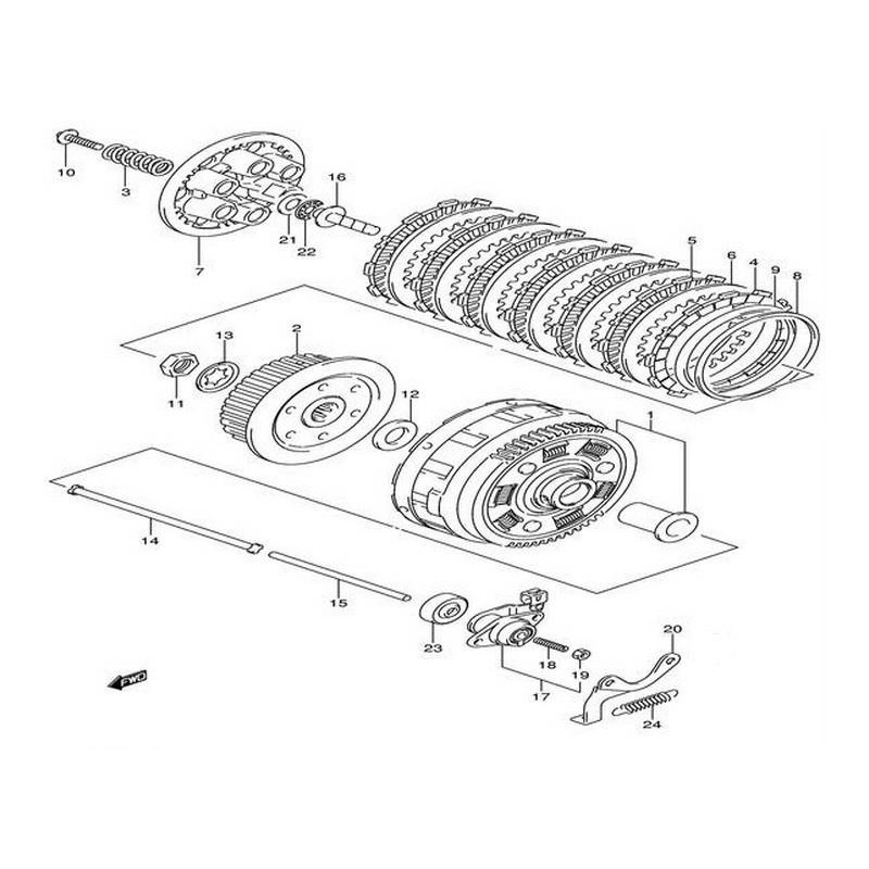 2144129F10SET  Clutch Drive Fiber Plate Set Suzuki SV-650 