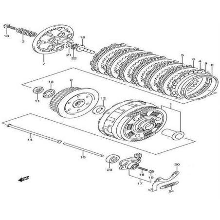 2144129F10SET  Clutch Drive Fiber Plate Set Suzuki SV-650 