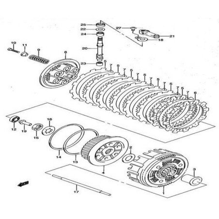 2144129F00SET  Clutch Drive Fiber Plate Set Suzuki DRZ-400
