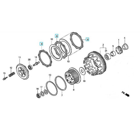 22201MAESET  Clutch Friction Disks Set Honda CBR-900RR '94-'95