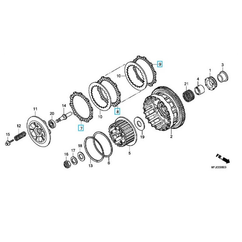 22201MFJSET  Δίσκοι Συμπλέκτη Φίμπερ Σετ Honda CBF-600 ABS Hornet-600 ABS