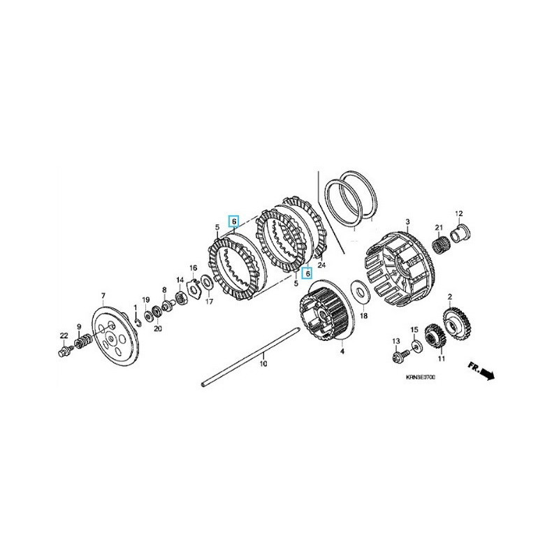 22321KF0770  Δίσκος Συμπλέκτη Μεταλλικός Honda XR-NX-AX-1