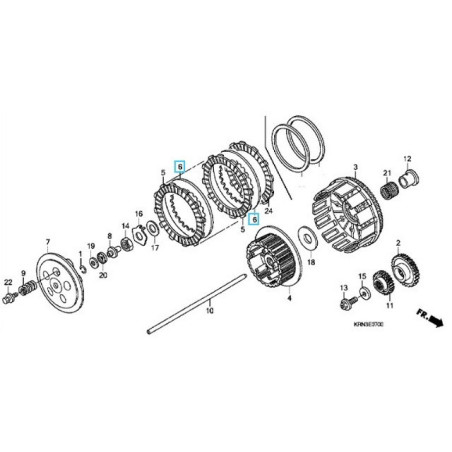 22321KF0770  Clutch Metal Plate Honda XR-NX-AX-1 