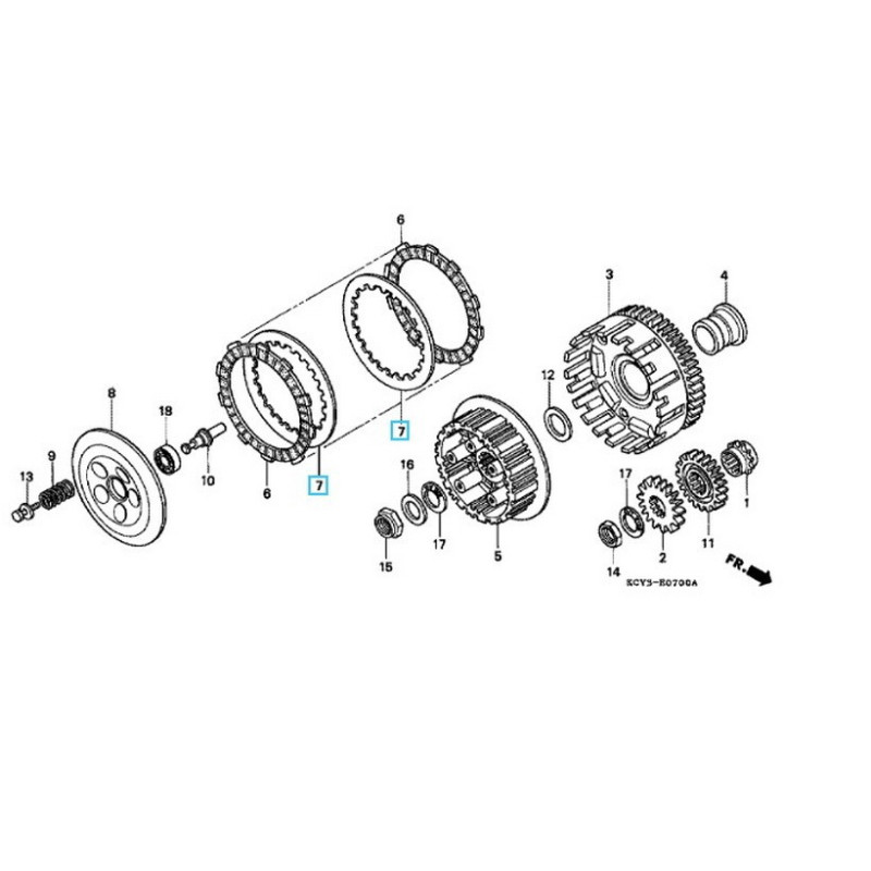 22321KF0SET3  Δίσκοι Συμπλέκτη Μεταλλικοί Σετ Honda XR-400