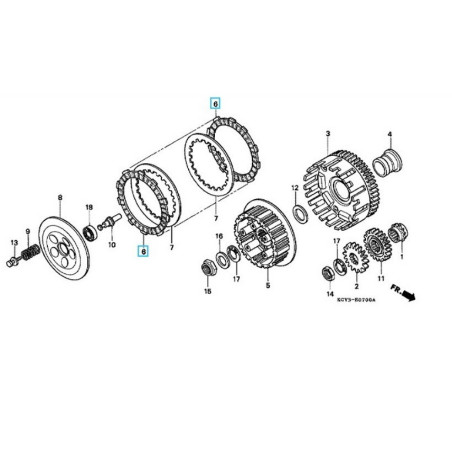 22201MALSET2  Clutch Friction Disks Set Honda XR-400