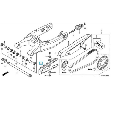 52170MFGD00  Γλύστρα Αλυσίδας Honda CB-600 Hornet '07-'13