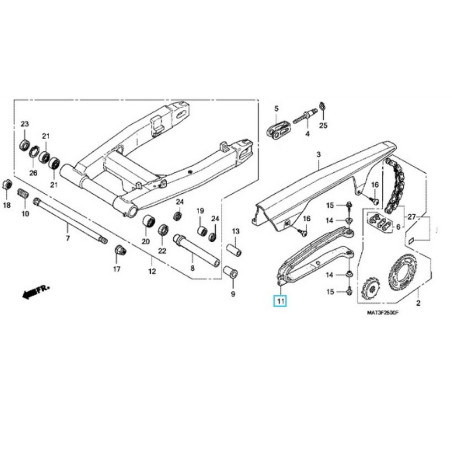 52170MAT000  Γλύστρα Αλυσίδας Honda CBR-1100XX Blackbird