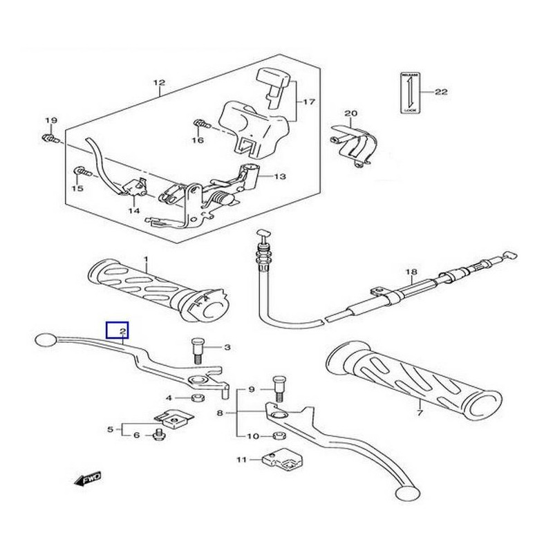 5742114F00  Right Hand Brake Lever Suzuki AN-250-400 Burgman 