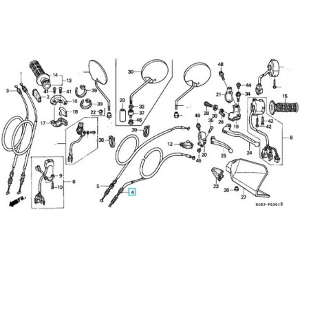 22870KCZ000  Clutch Cable Honda XR-250 '96-'04
