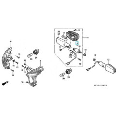 33602MCB671  Rear Left Winker Lens Honda XL-650V Transalp '05-'07