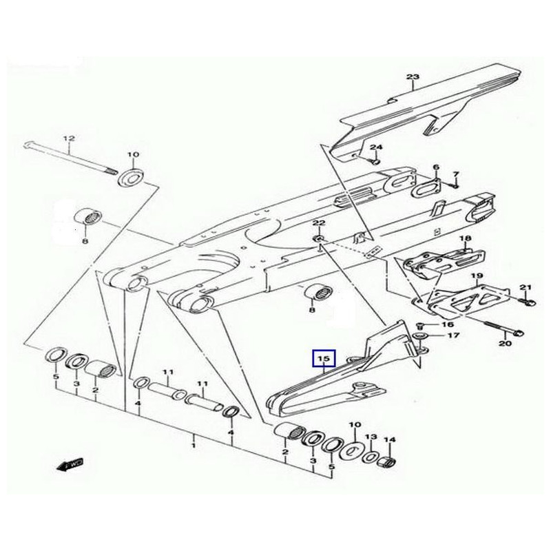 6127329F20  Buffer Chain Touch Defence Suzuki DRZ-400SM