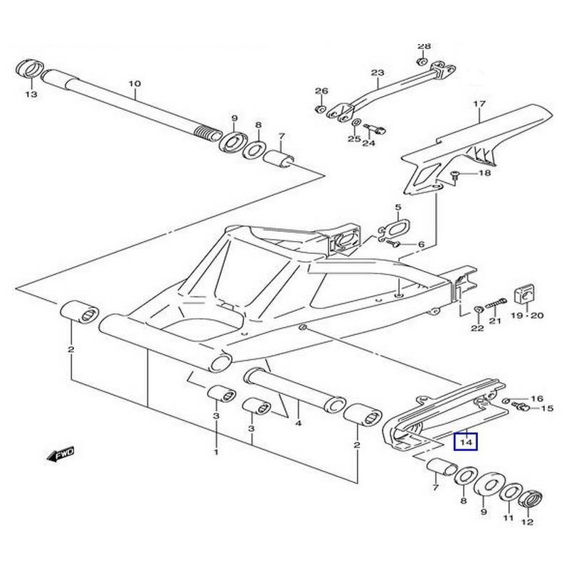 6127340F00  Buffer Chain Touch Defence Suzuki GSXR-1000 '01-'04