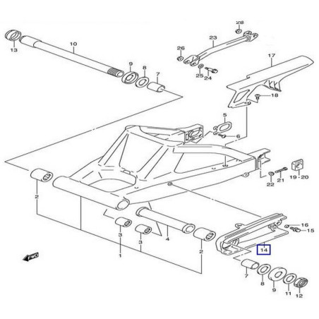 6127340F00  Γλύστρα Αλυσίδας Suzuki GSXR-1000 '01-'04