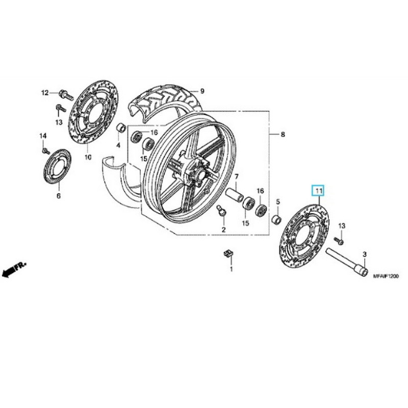 45220MFAD01  Δισκόπλακα Εμπρός Αριστερή Honda CBF-600-1000