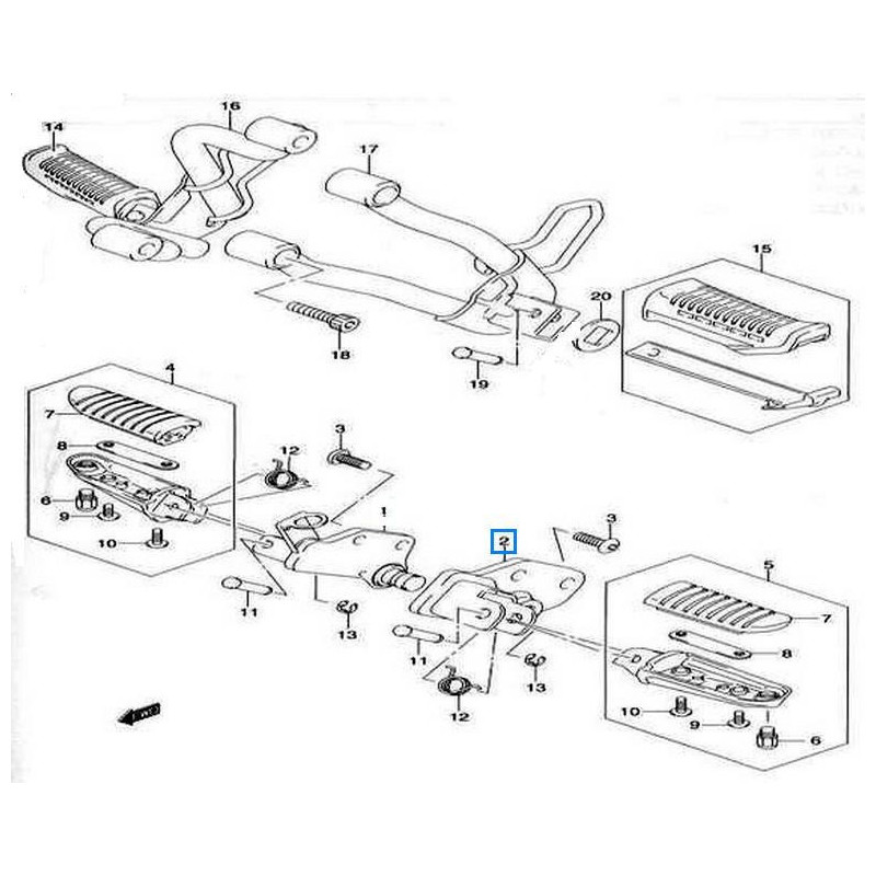 4352011J00YAP  Bracket Front Left Suzuki DL-650 V-Strom '05-'12