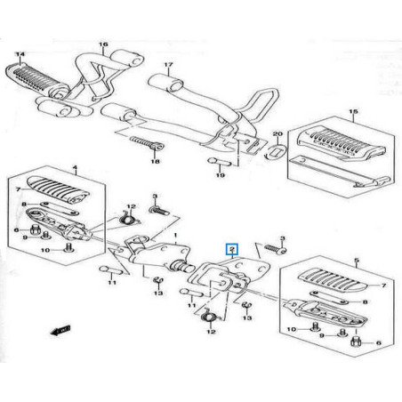 4352011J00YAP  Βάση Μαρσπιέ Οδηγού Αριστερή Suzuki DL-650 V-Strom '05-'12