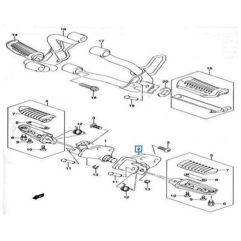 4352027G0113L  Βάση Μαρσπιέ Οδηγού Αριστερή Suzuki DL-650 V-Strom '04