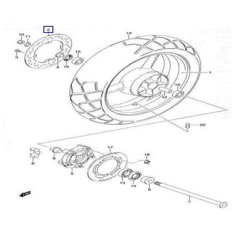 6921106G00  Rear Brake Disc Suzuki DL-650-1000 V-Strom