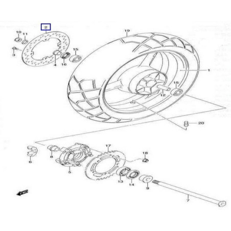 6921106G00  Rear Brake Disc Suzuki DL-650-1000 V-Strom