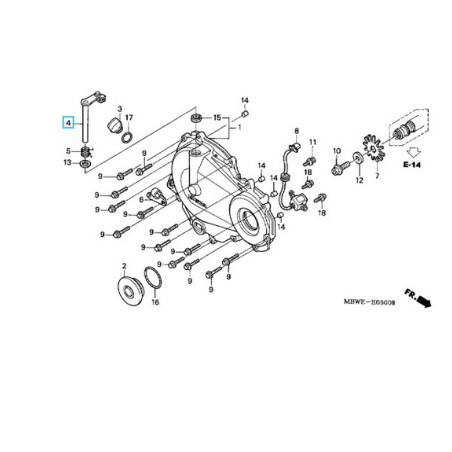 22810MBWJ21  Μοχλός Συμπλέκτη Honda CBR-600F 