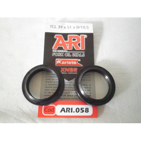 ARI058  Ariete Front Fork Oil Seals Set 39X51X8-10.5 Kawasaki ZR-550 Zephyr