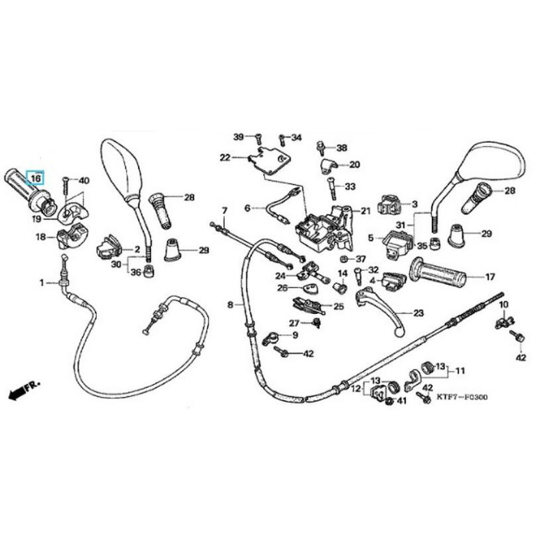 53165GW2000  Grip Right Handle Honda SH-125-150
