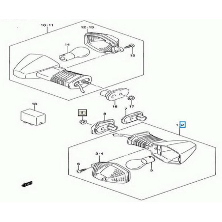 3560238G40  Front Left Blinker Suzuki GSF-650-1250 Bandit