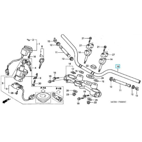 53100MCB770  Steering Handle Honda XL-650V Transalp '04-'07