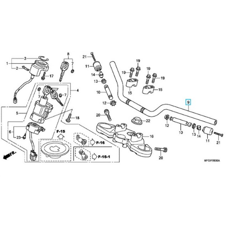 53100MFGD01  Τιμόνι Honda CB-600 Hornet '07-'13