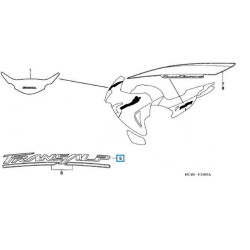 64225MCB670ZA  Αυτοκόλλητο Honda XL-650V Transalp Ανάγλυφο 