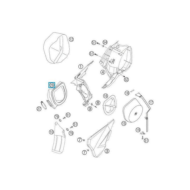 59006026000  Carburetor Connecting Boot KTM EXC-SX 4stroke '00-'05