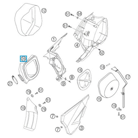 59006026000  Κολάρο Εισαγωγής Φίλτρου Αέρα KTM EXC-SX 4T '00-'05