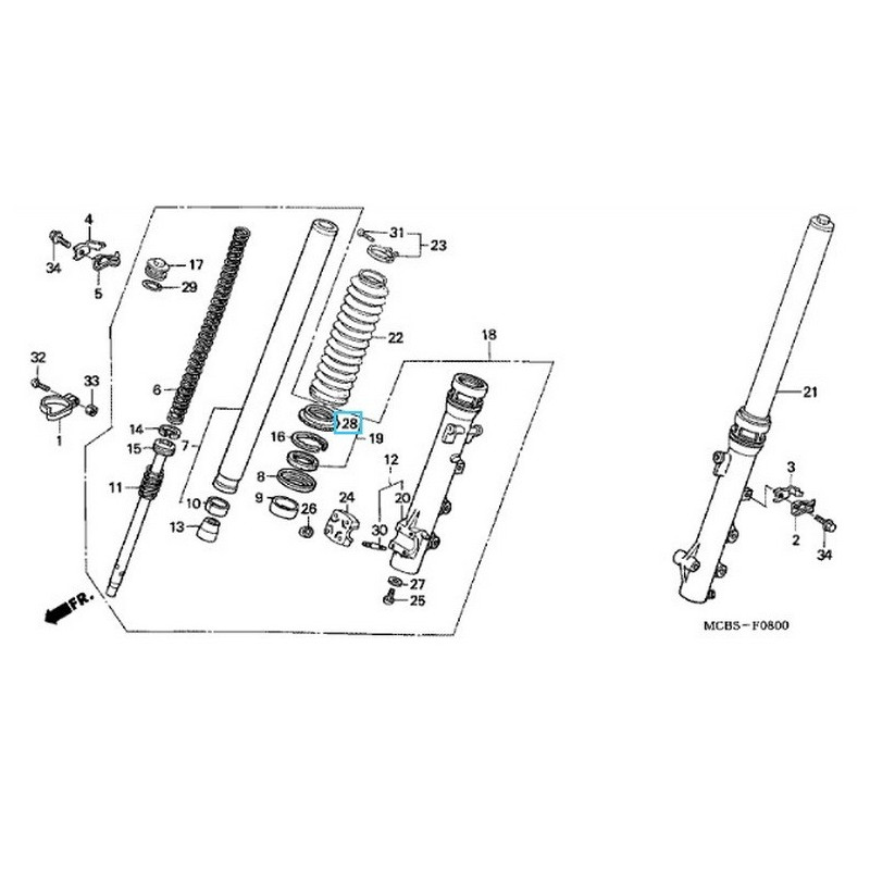 91254KF0003  Ξύστρα Εμπρός Ανάρτησης Honda XL-600V-650V Transalp