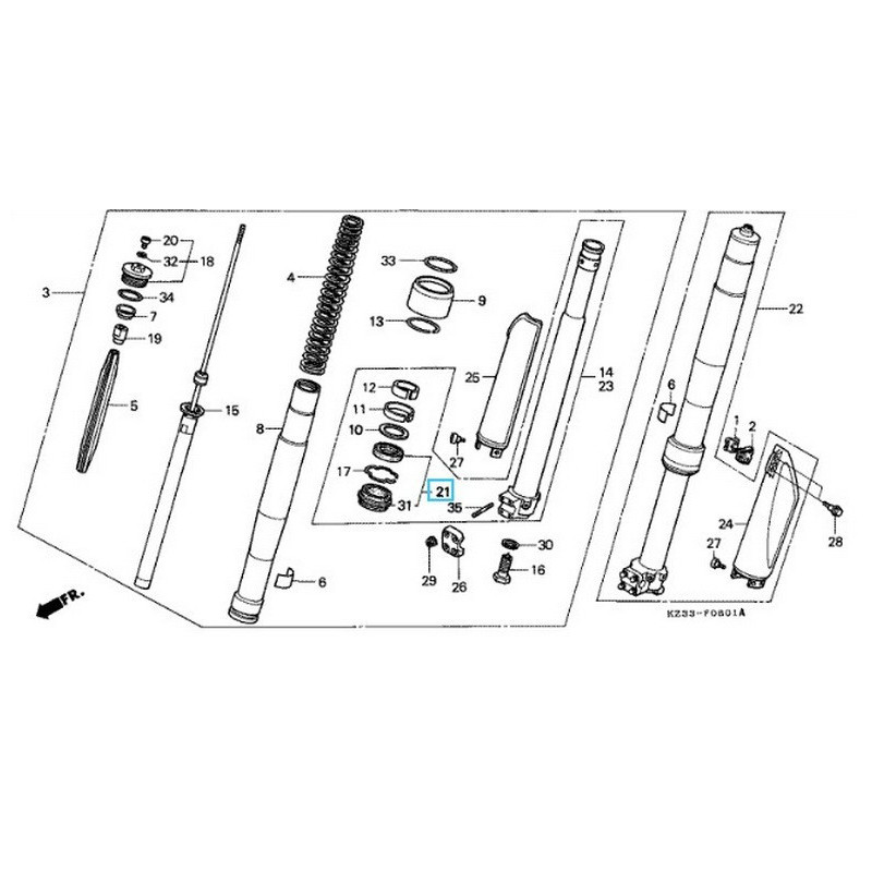 51490KZ3821  Τσιμούχα-Ξύστρα Σετ Εμπρός Ανάρτησης Honda CRM-250 '91-'93