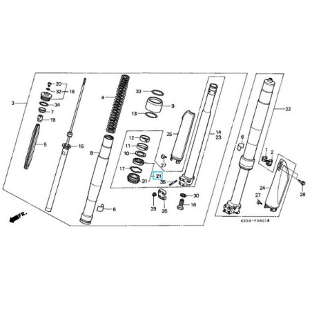 51490KZ4J21  Τσιμούχα-Ξύστρα Σετ Εμπρός Ανάρτησης Honda CR-125 '00-'07