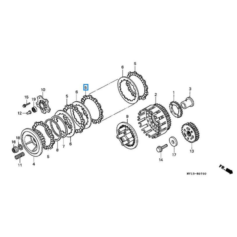 22201MJ1761  Δίσκος Συμπλέκτη Φίμπερ Honda XRV-750 Africa Twin