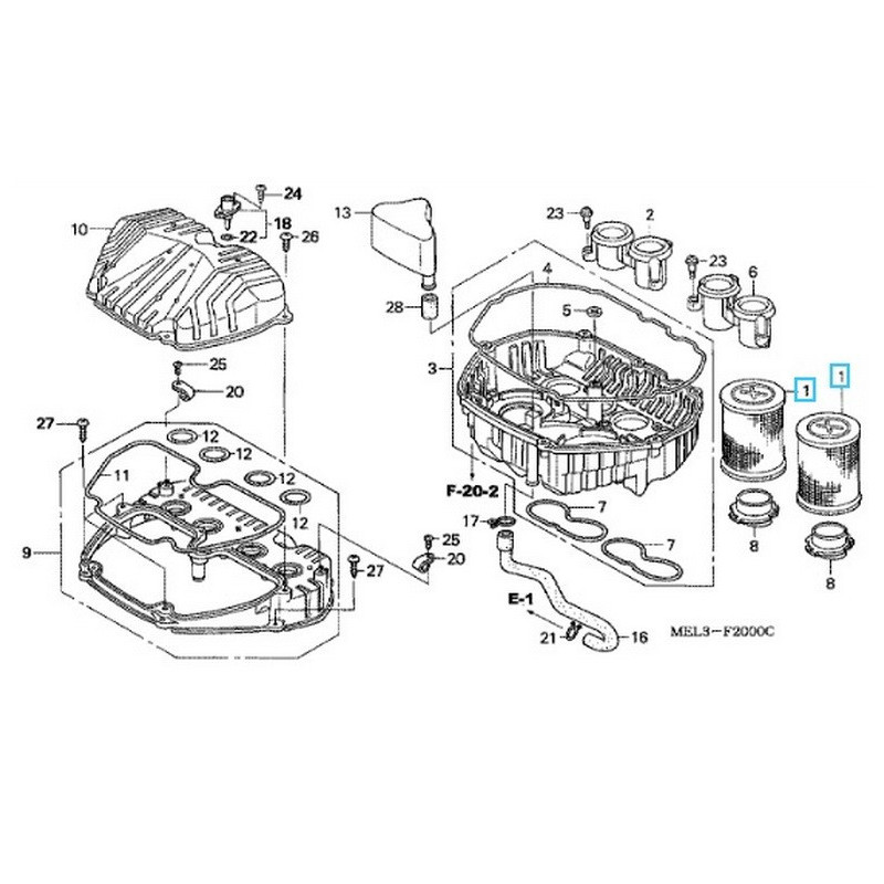 ***17210MEL000  Φίλτρο Αέρος Σετ Honda CBR-1000RR '04-'07